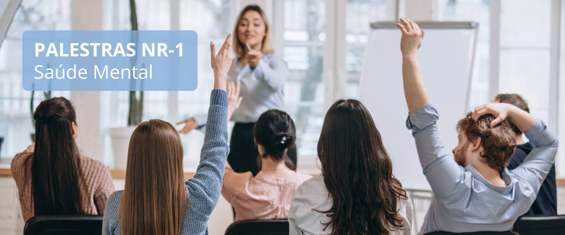 Palestras NR-1 para empresas sobre riscos psicossociais, saúde mental e segurança no trabalho